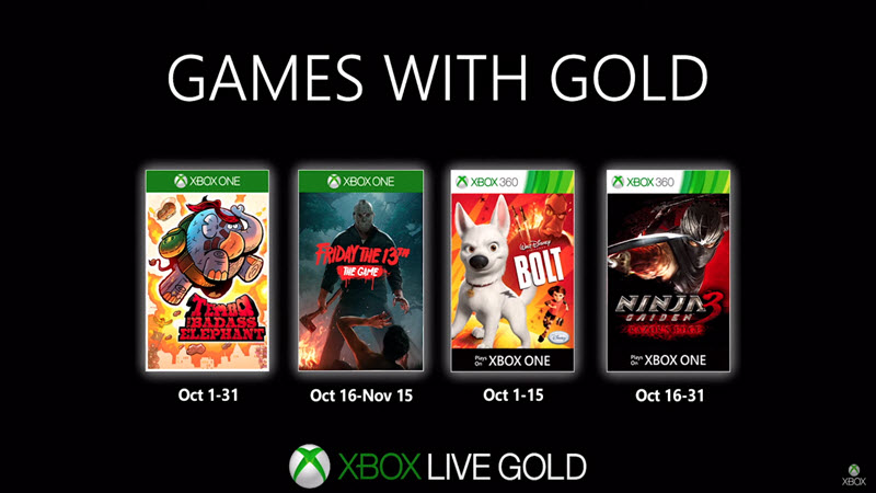 Games with Gold October Announced