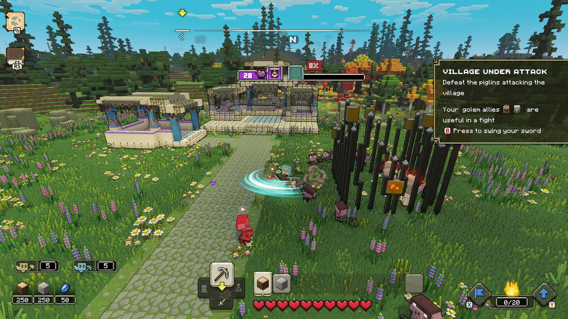 Review] Minecraft Legends multiplayer PVP mode gameplay